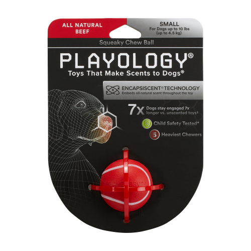Playology Squeaky Chew Ball Beef Scented Dog Toy - Image 3