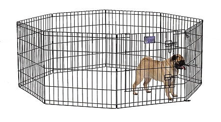 Black E-Coat Exercise Pen with Door