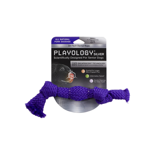 Playology Dri-Tech Dental Rope Pork Sausage Scented Dog Toy - Image 3