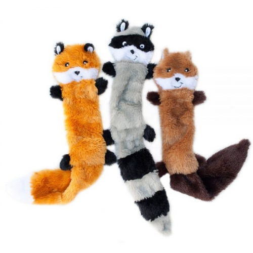 Peltz Set of 3 No Stuffing Plush Dog Toys