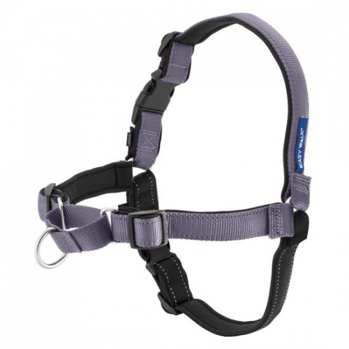 Easy Walk Steel Gray & Black Dog Harness