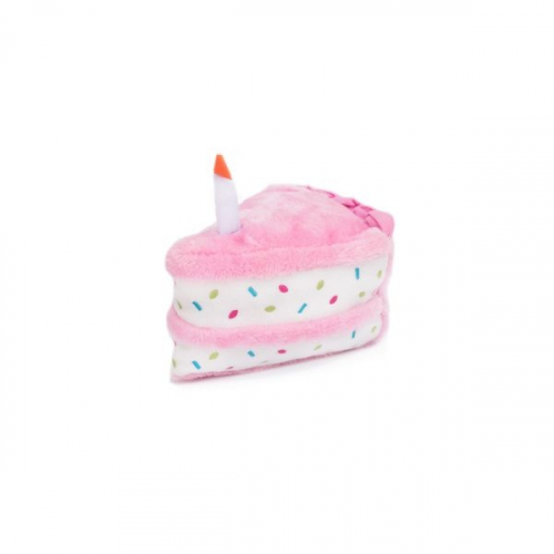 Plush Pink Birthday Cake Dog Toy
