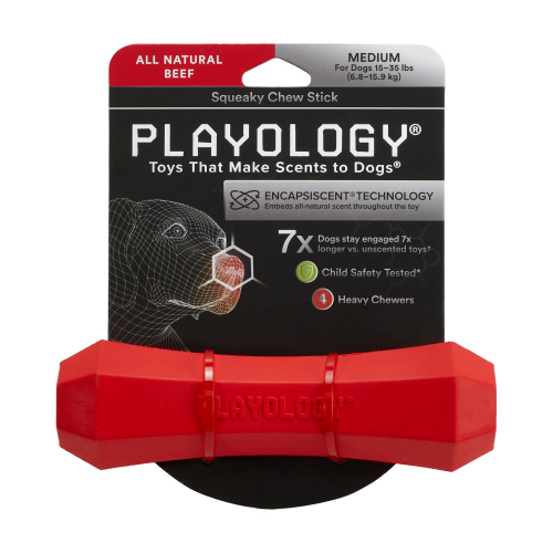 Playology Squeaky Chew Stick Beef Scented Dog Toy - Image 4