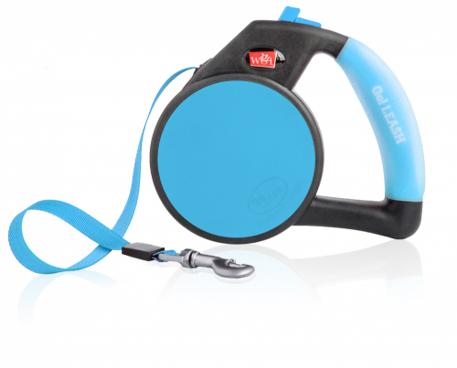 Handle Reflective Tape Blue Retractable Dog Leash
