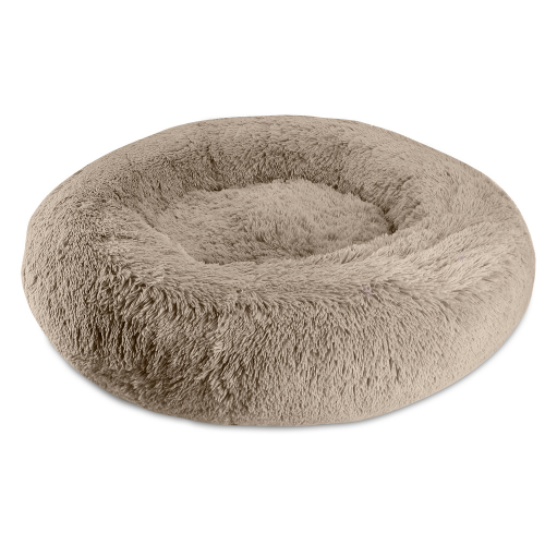 Products Shaggy Calming Orthopedic Donut Bed Taupe