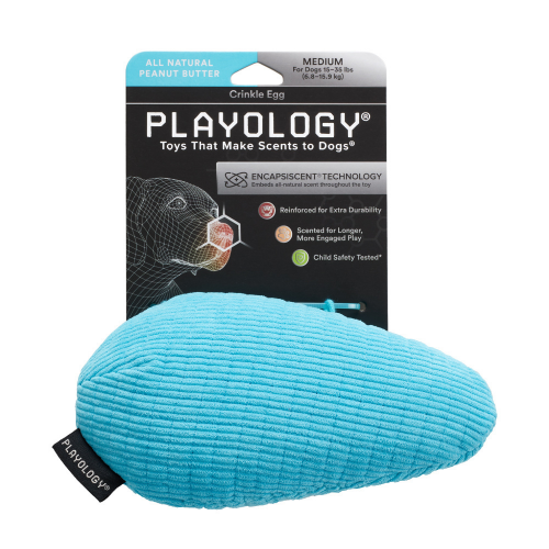 Playology Plush Egg Peanut Butter Scented Dog Toy - Image 3