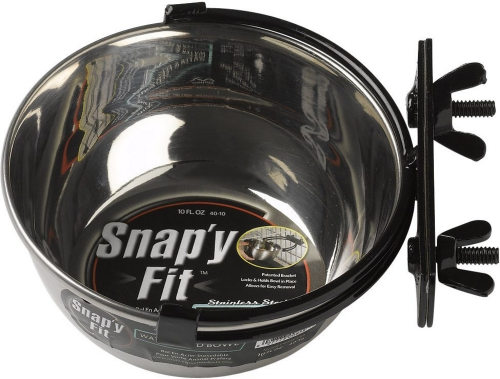 Stainless Steel Snap'y Fit Water and Feed Bowl