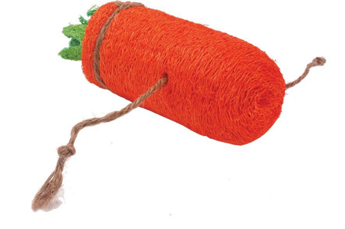 Nibbles Loofah Carrot Small Animal Toy