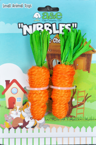 Nibbles Loofah Carrot Small Animal Toy - Image 3