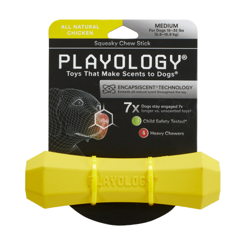 Playology Squeaky Chew Stick Chicken Scented Dog Toy - Image 4