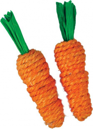 Nibbles Loofah Carrot Small Animal Toy - Image 4