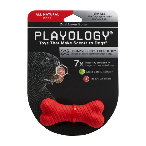 Playology Dual Layer Bone Beef Scented Dog Toy - Image 4