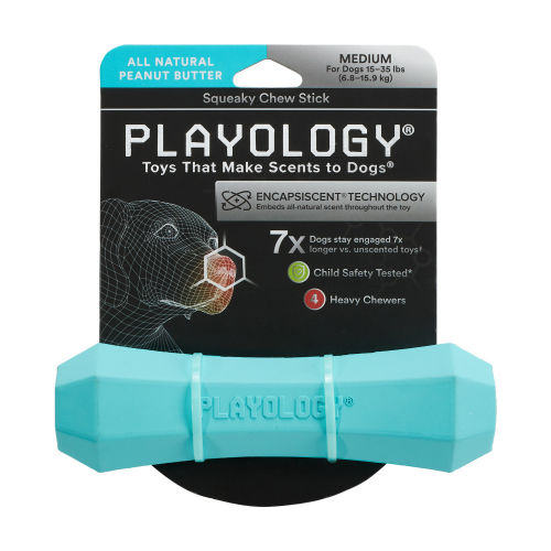 Playology Squeaky Chew Stick Peanut Butter Scented Dog Toy - Image 4