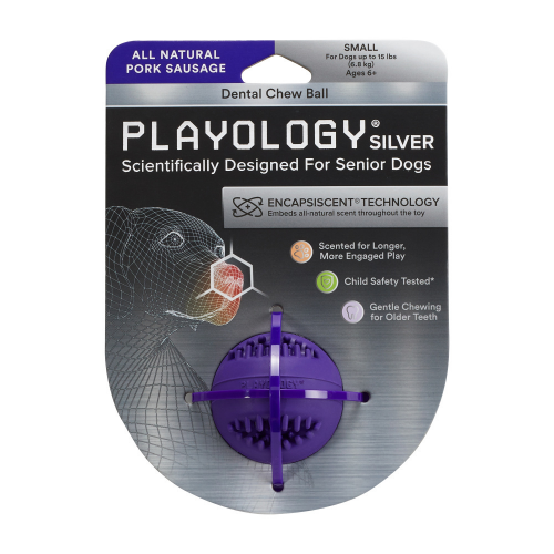 Playology Dental Chew Ball Pork Sausage Scented Dog Toy - Image 3
